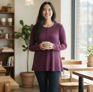 Just My Size Women's Plum Long Sleeve Top